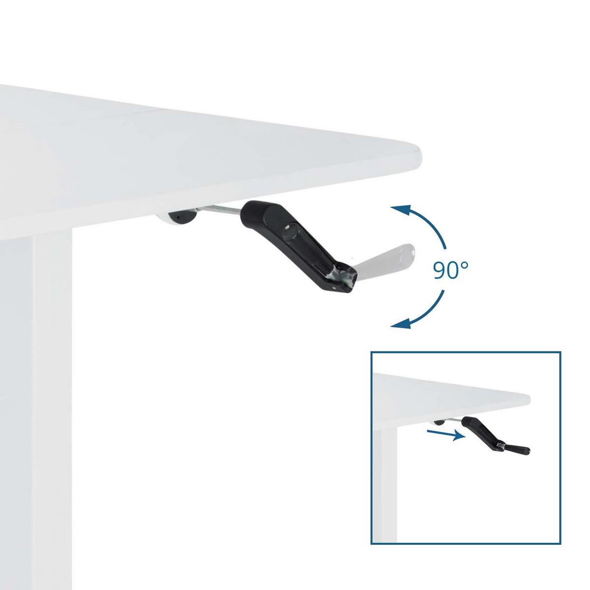 Dvižna Miza Stand Cr, Bela - bela, Moderno, kovina/leseni material (120/74/60cm) - MID.YOU