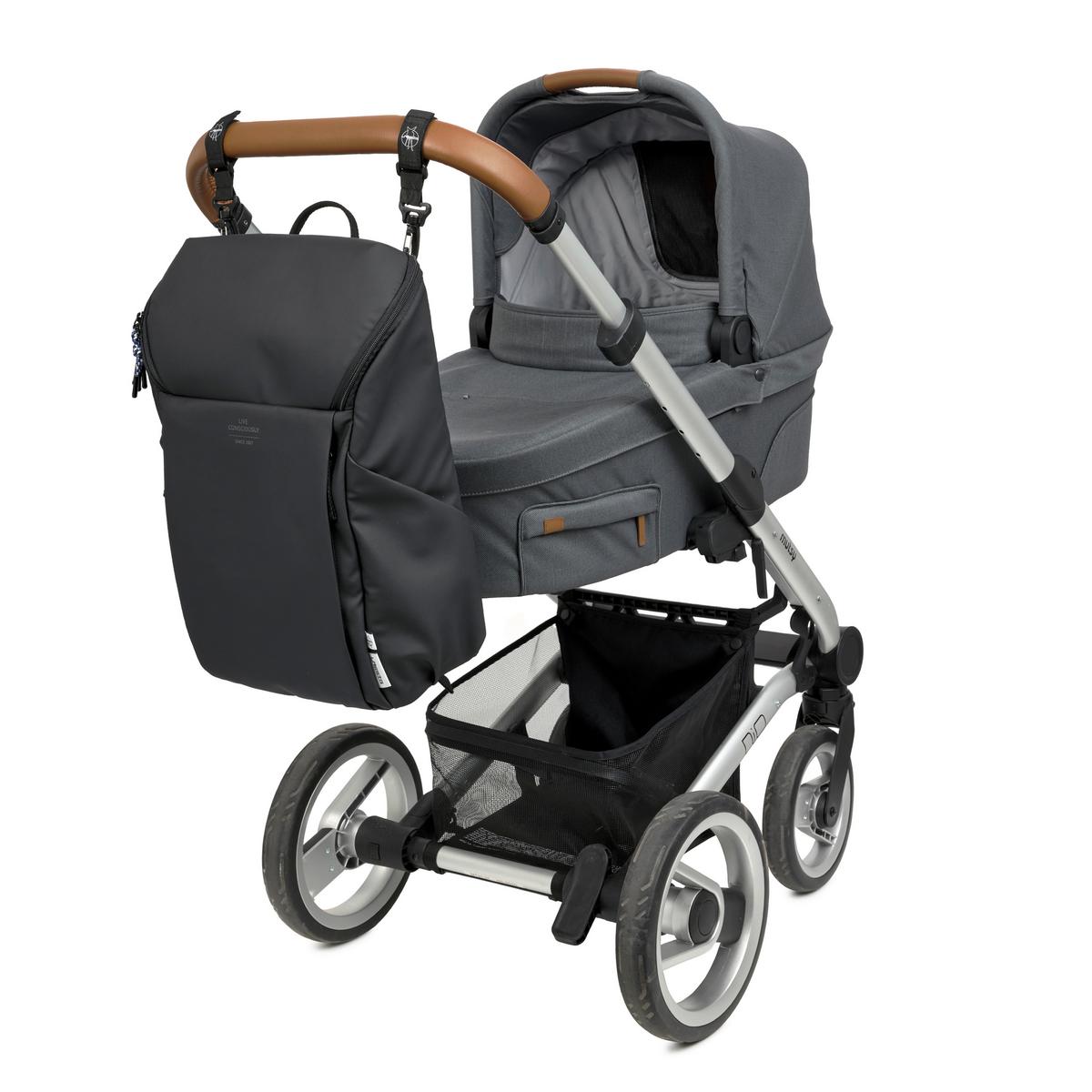 PLECAK DO PRZEWIJANIA GRE SLENDER UP BACKPACK - czarny, Basics, tkanina (34/15/46cm) - Lässig