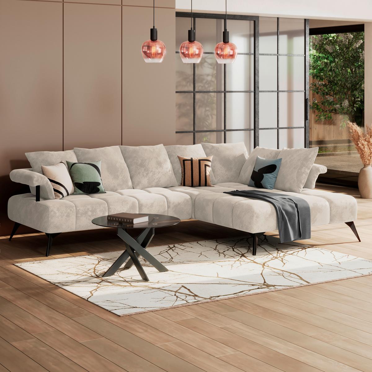 Coltar VANESSA NEW - bej, Modern, textil (297/200cm) - Modern Living