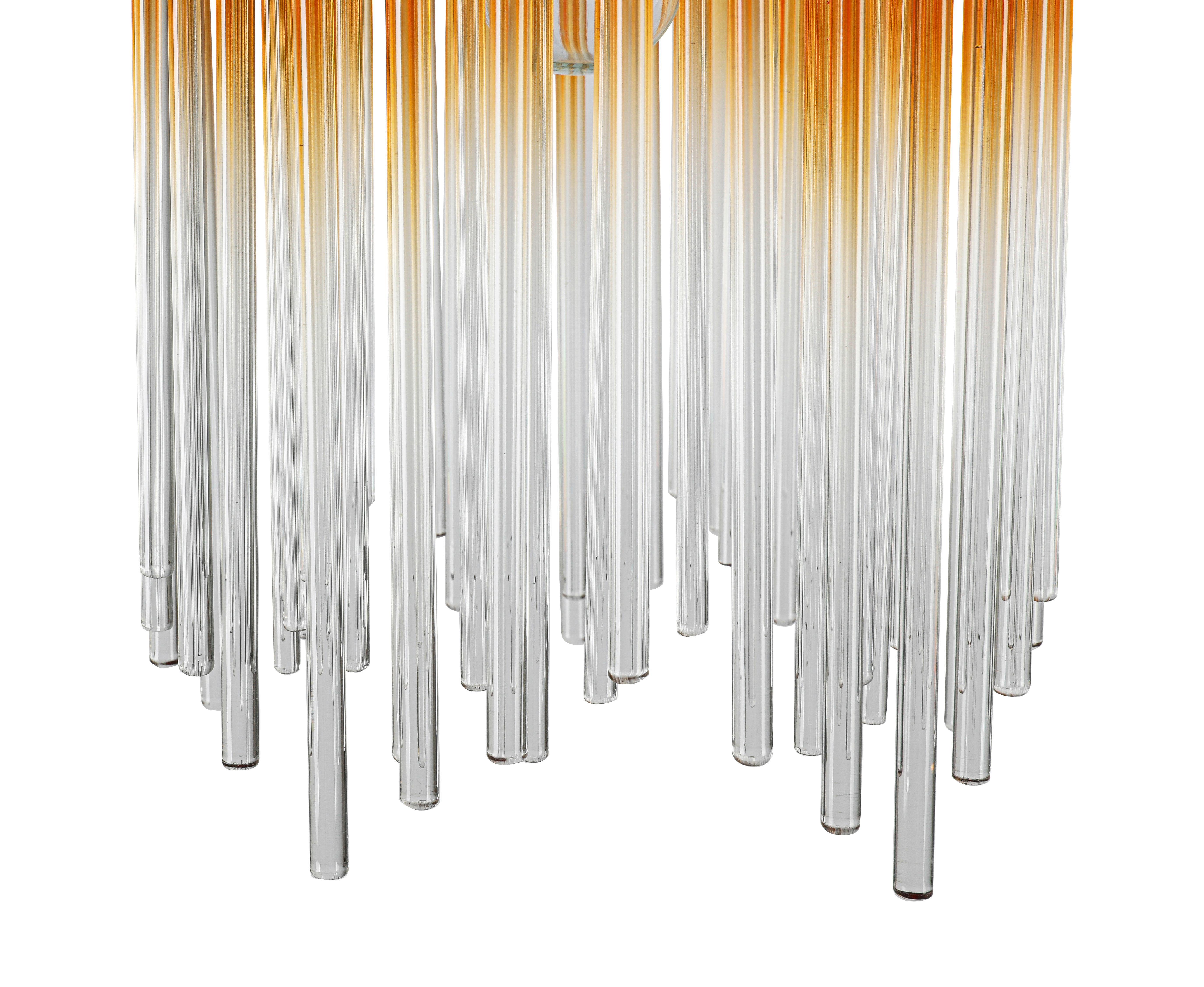 HÄNGLAMPA STAB - bärnstensfärgad/champagne, Modern, metall/glas (81/20/150cm)