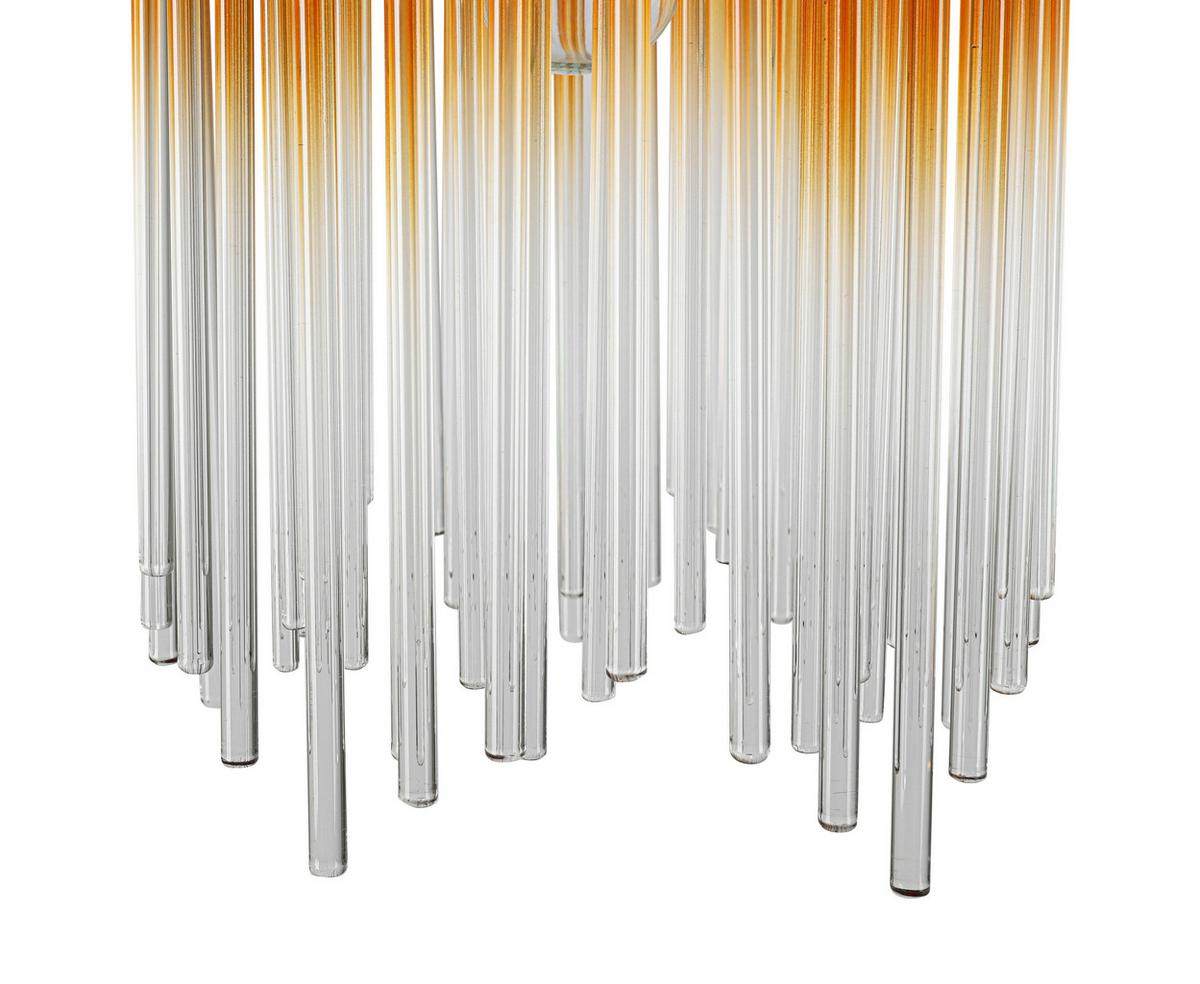 Hängeleuchte Stab Transparent/Bernstein max. 40W - Champagner/Transparent, MODERN, Glas/Kunststoff (81/20/150cm)