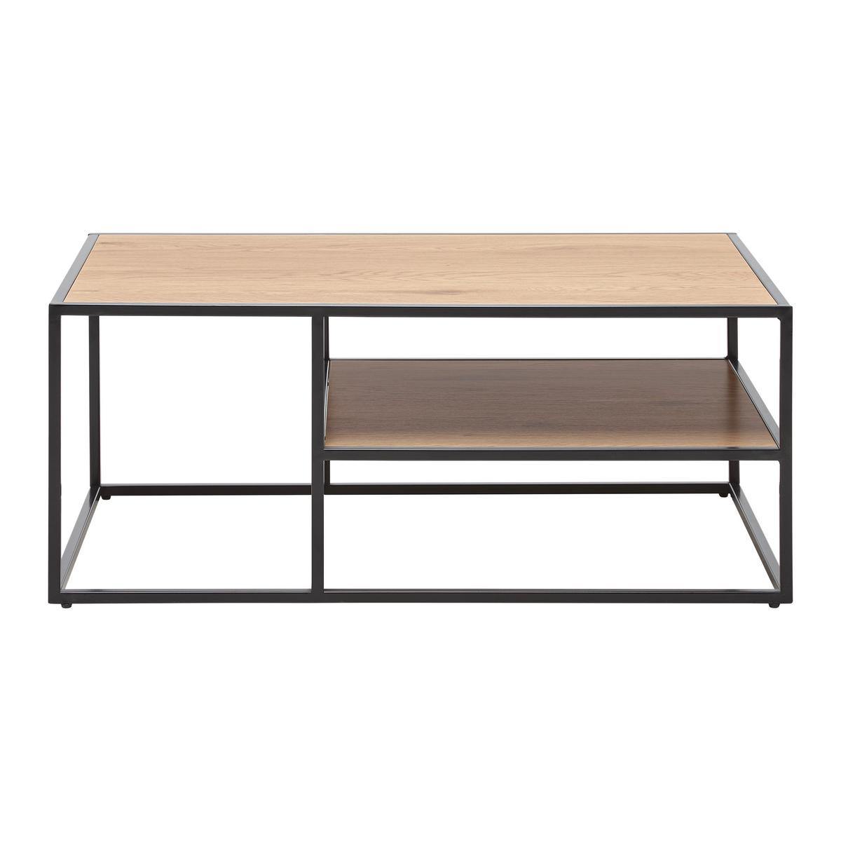 Couchtisch Kenny Eichefarben/Schwarz - Eichefarben/Schwarz, MODERN, Holzwerkstoff/Metall (90/38/40cm) - Mömax