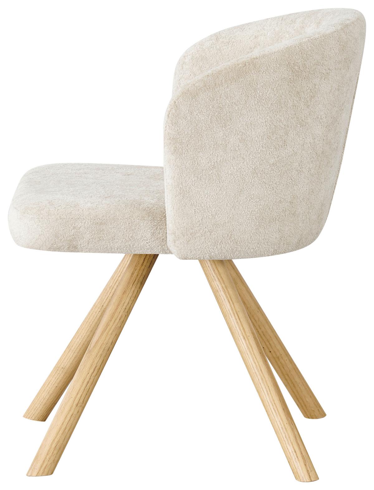 Stuhl Frida Beige/eichefarben - Eichefarben/Beige, Modern, Holz/Textil (57/76/57cm) - Mömax