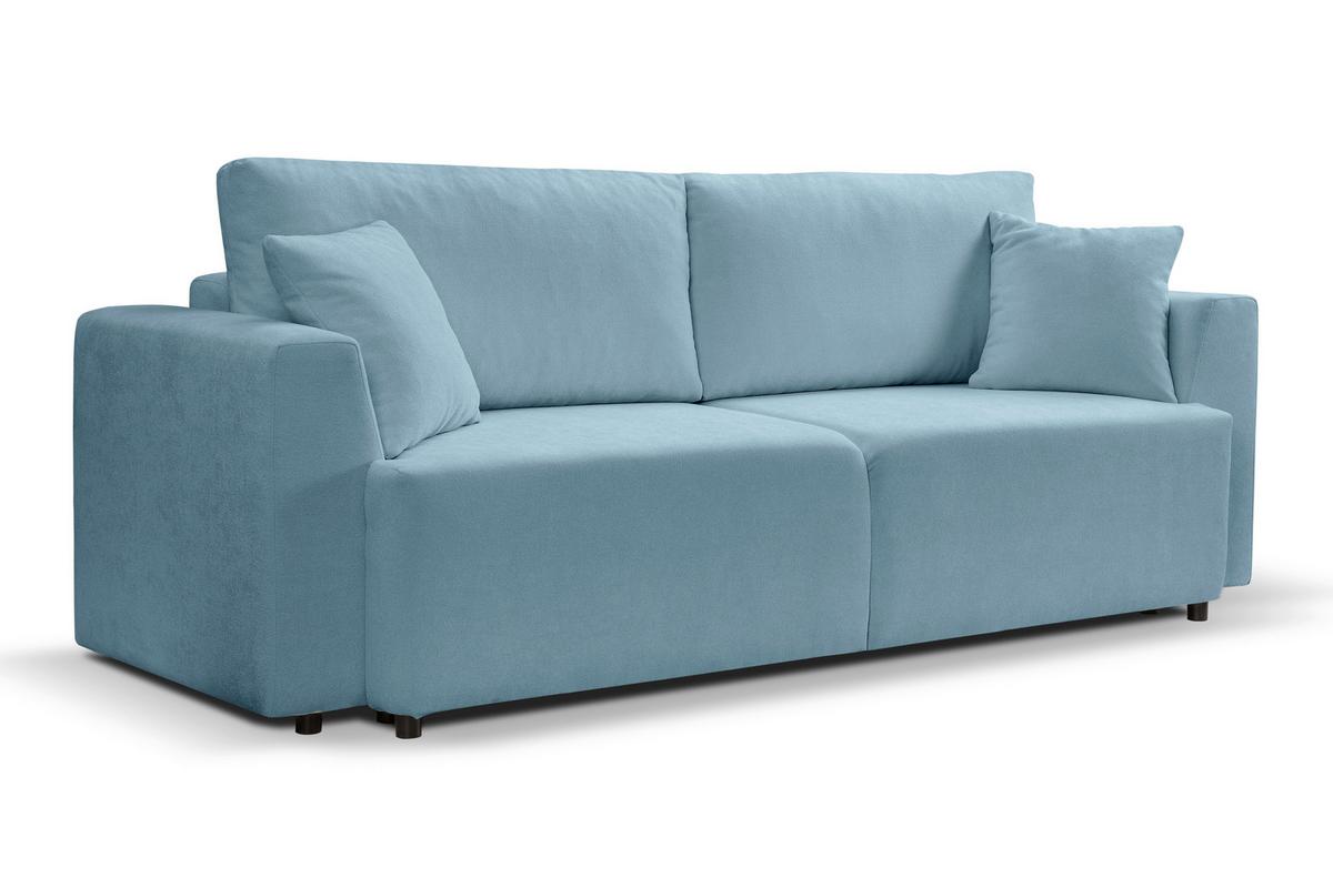 Schlafsofa Point Hellblau - Schwarz/Hellblau, Basics, Holz/Kunststoff (250/95/99cm) - MID.YOU