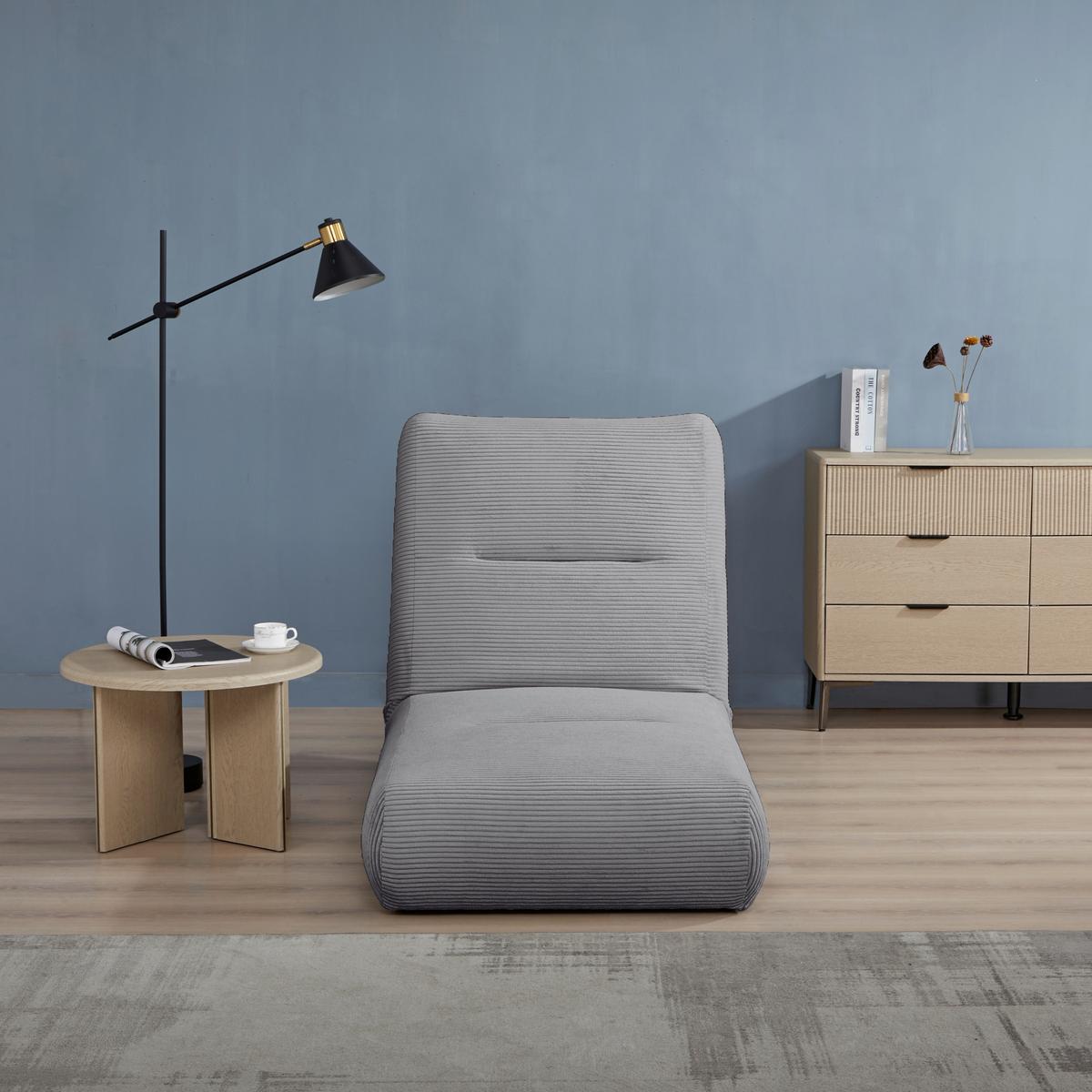 Fotelj Luna, Siva, Funkcija Ležišča - siva, Design, tekstil (81/88/160cm) - Livetastic