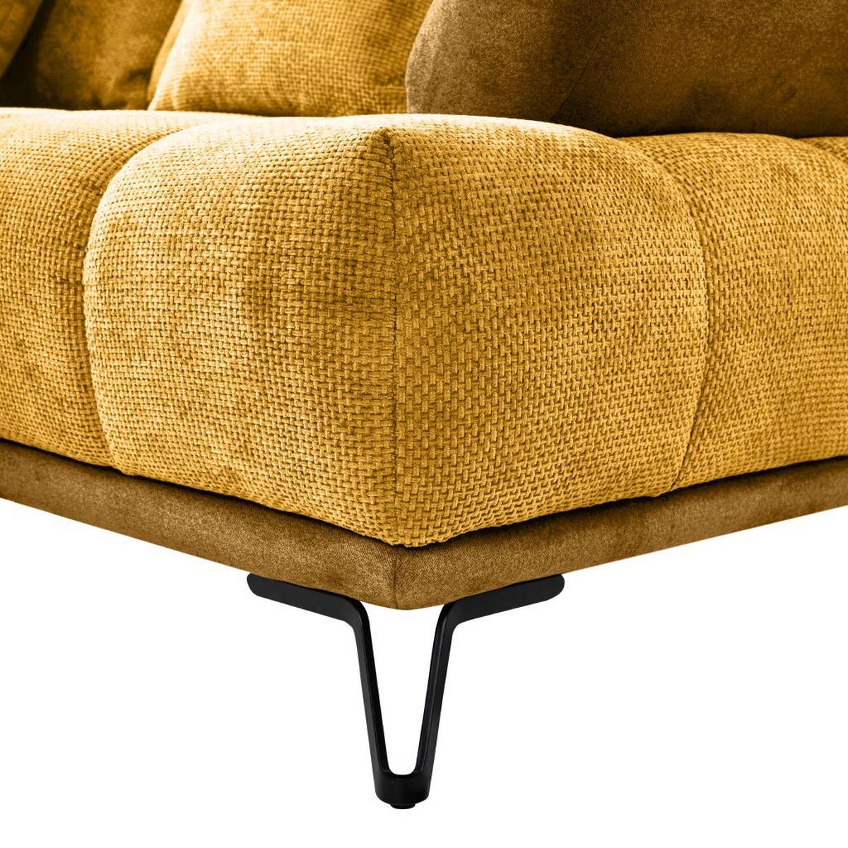 Kutna Garnitura Largo N - curry žuta/crna, Moderno, tekstil/metal (184/262cm) - Modern Living
