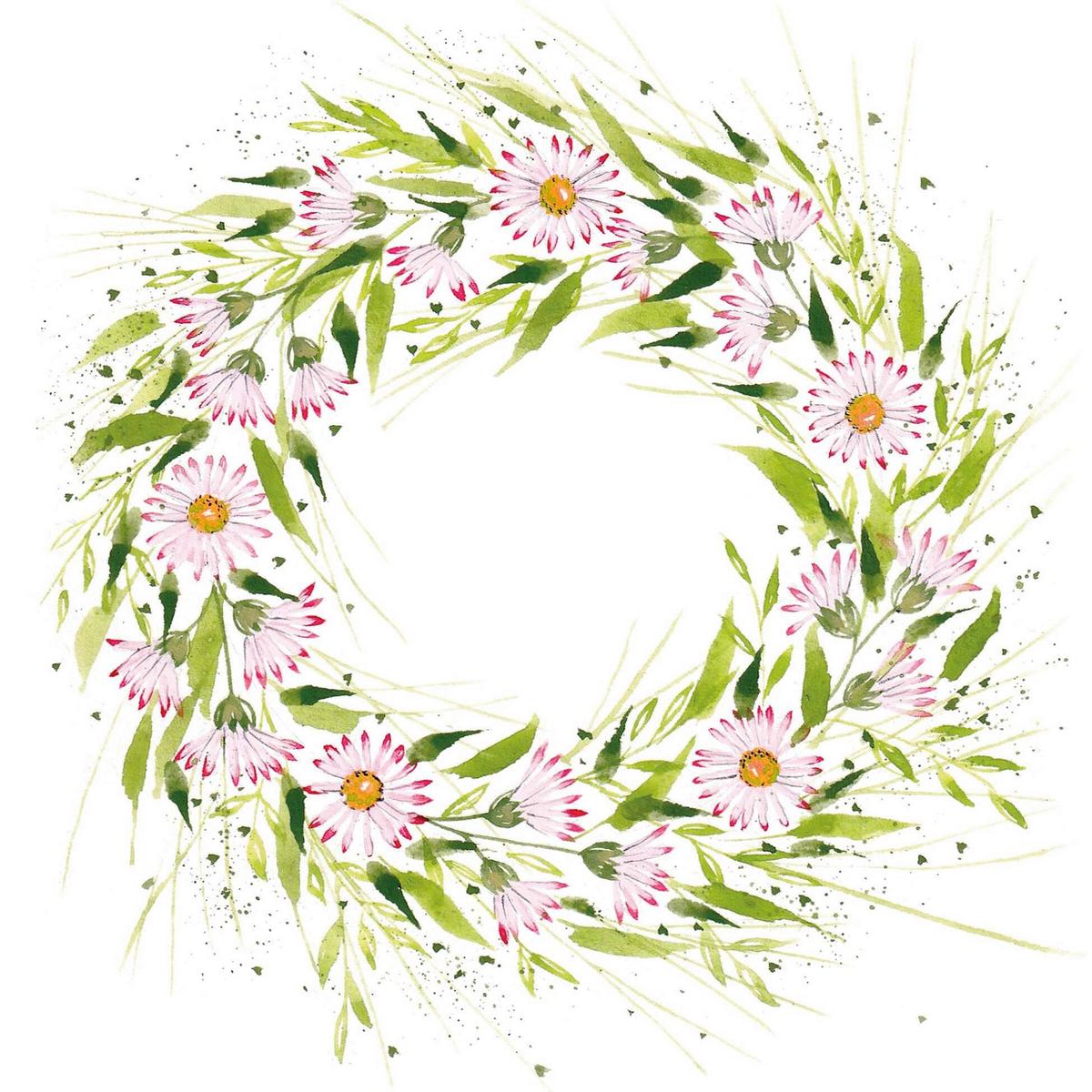 Salveta Kai - bijela/zelena, papir (33/33cm)