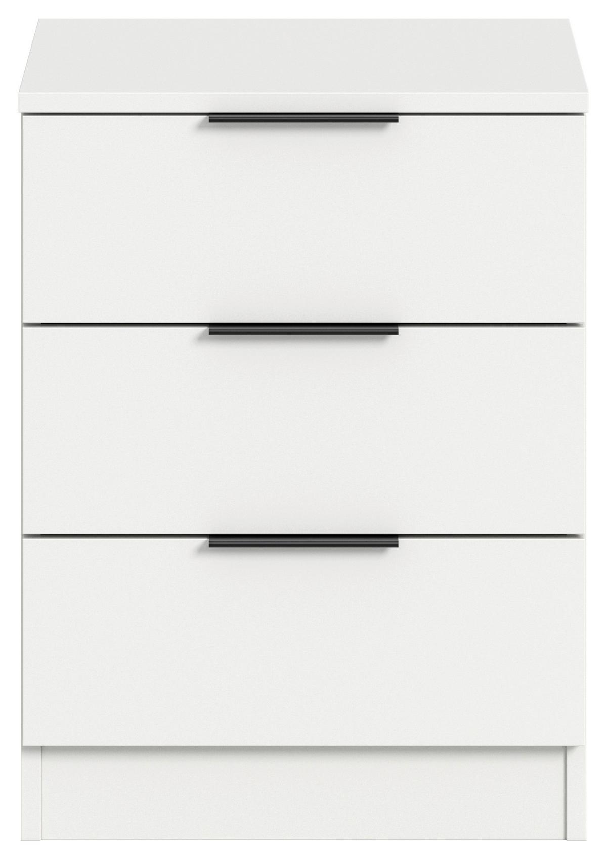 Nachtkästchen KOPENHAGEN ca.45x60x40cm Weiß - Schwarz/Weiß, MODERN, Holzwerkstoff/Kunststoff (45/60/40cm) - MID.YOU