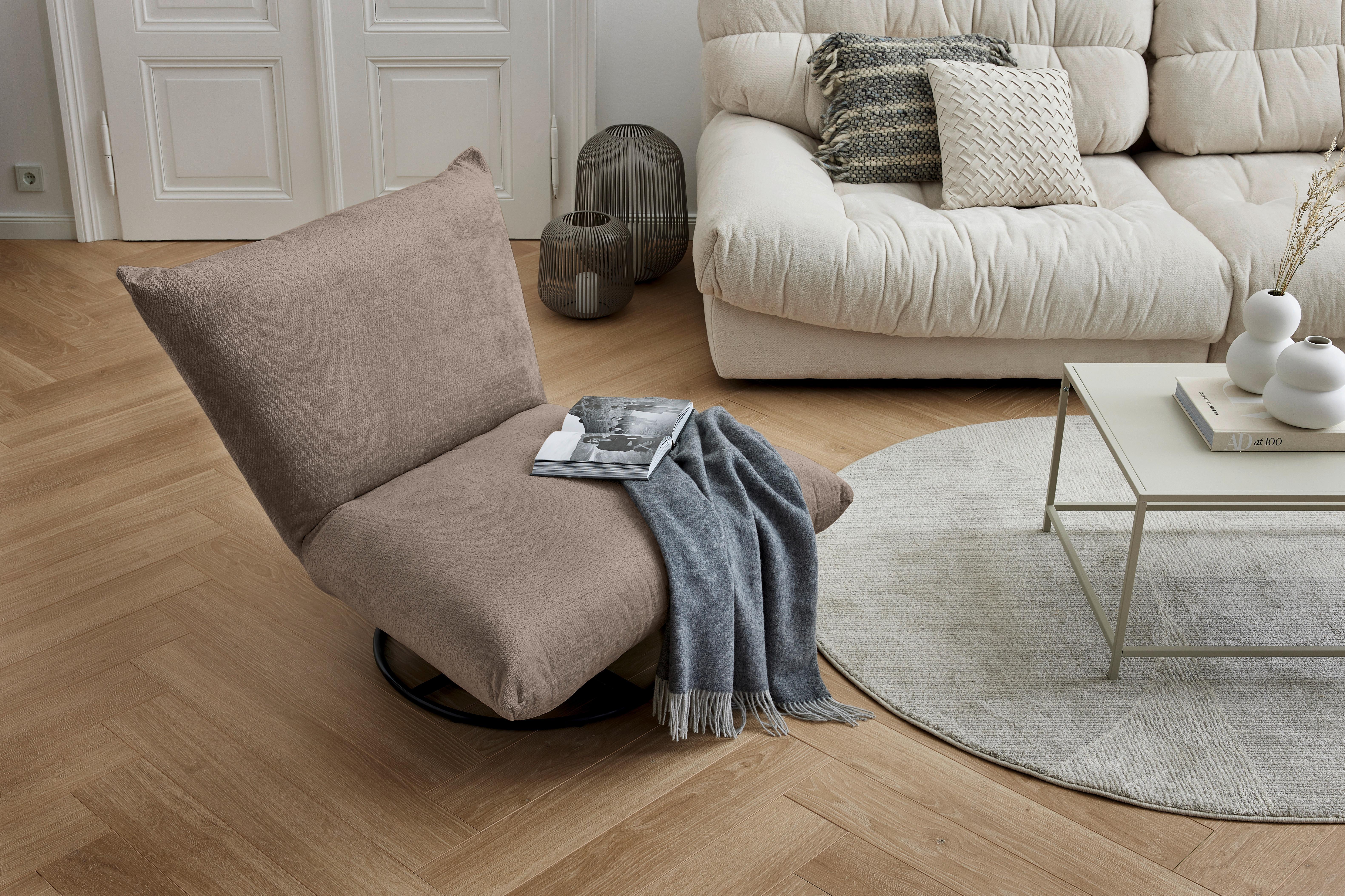 Relaxsessel Cremona Dunkelbraun - Dunkelbraun/Schwarz, Design, Textil/Metall (100/78/96cm) - Livetastic