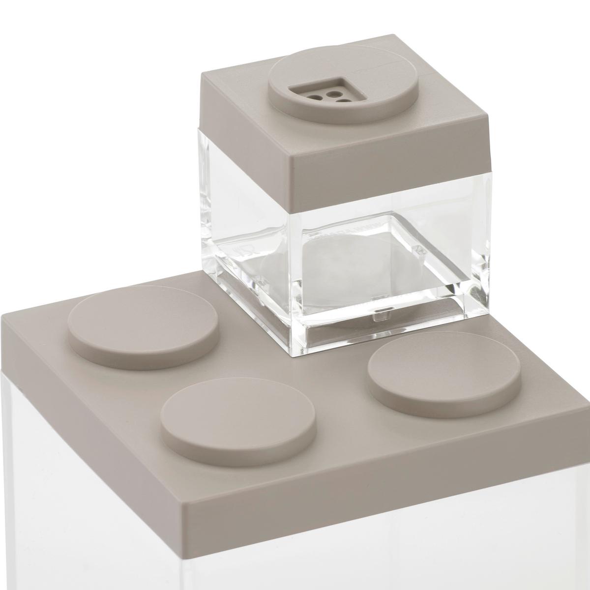 POJEMNIK KUCHENNY ESILA - szarobrązowy/przezroczysty, tworzywo sztuczne (10/10/20,5cm)