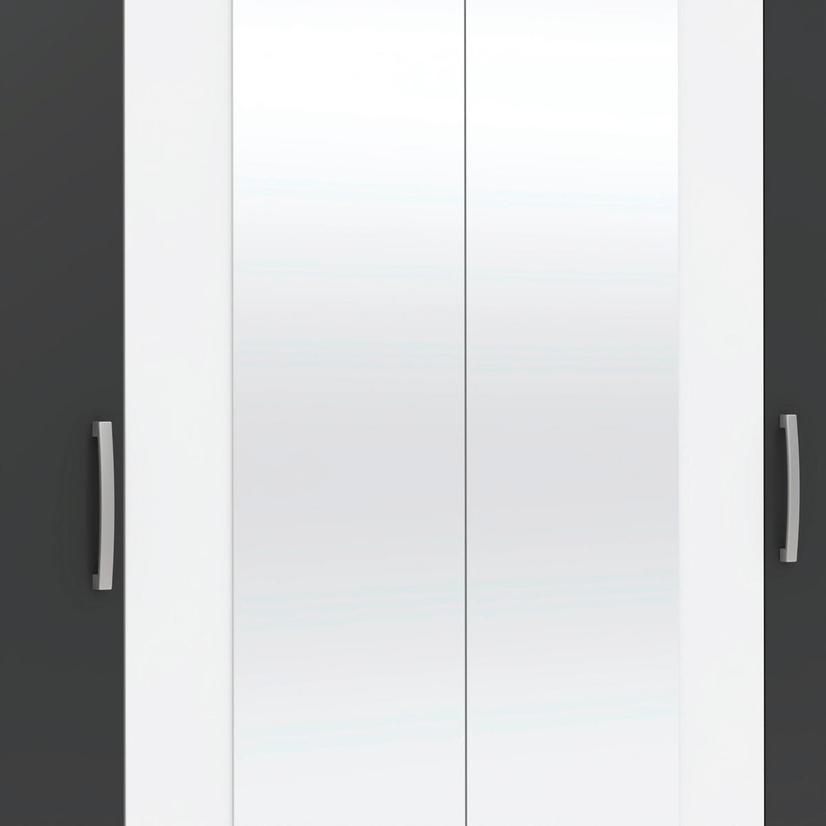 Drehtürenschrank Jan Anthrazit/Weiß - Chromfarben/Anthrazit, KONVENTIONELL, Glas/Holzwerkstoff (180/210/52cm) - Mömax