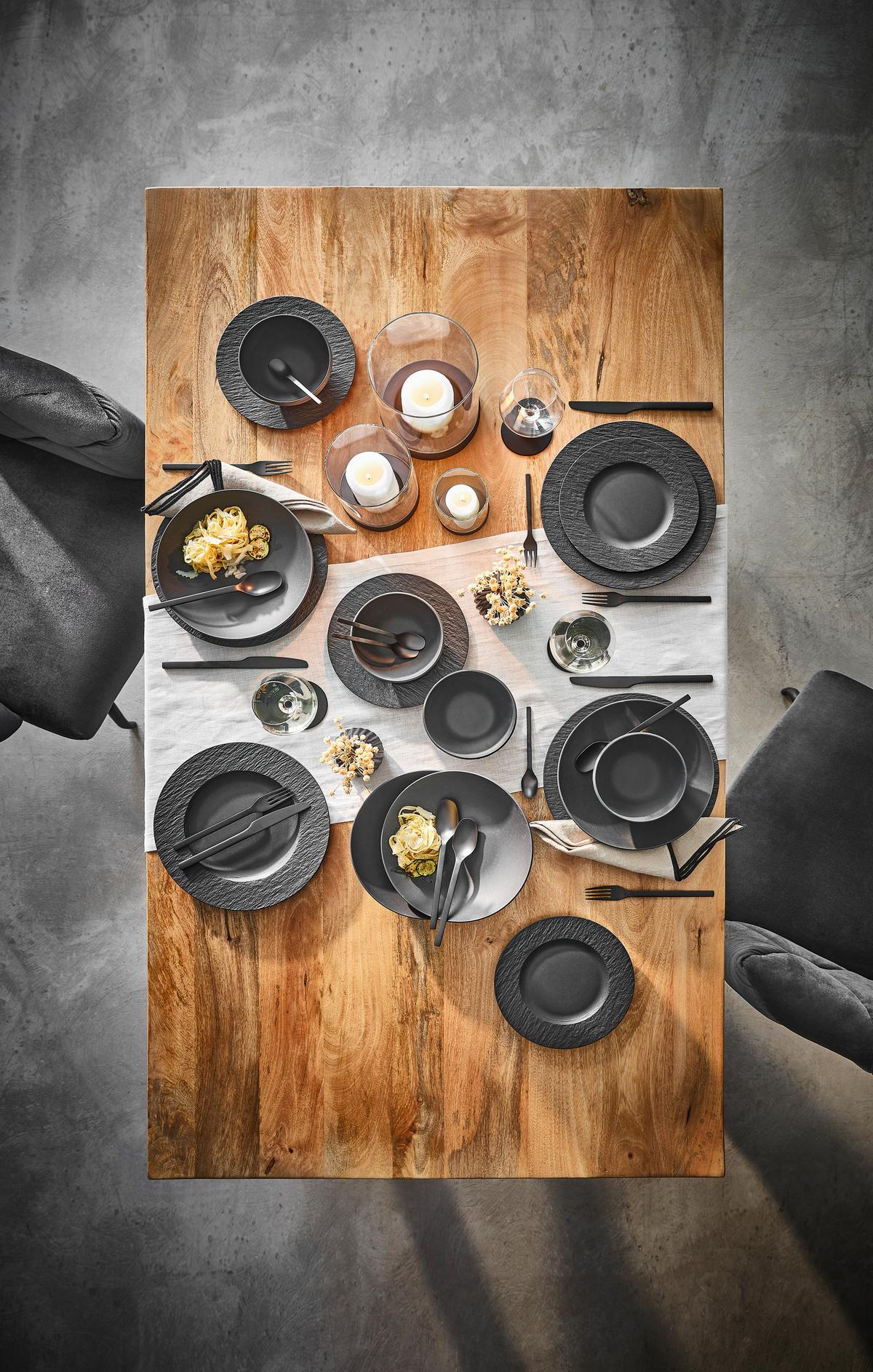 SERWIS OBIADOWO-ŚNIADANIOWY MANUFACTURE ROCK VILLEROY&BOCH - czarny, Design, ceramika - Villeroy & Boch