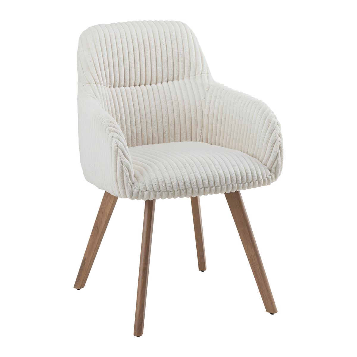 Karosszék Mattia - bézs/tölgyfa, Modern, textil/fa (56/87/61cm) - Bessagi Home