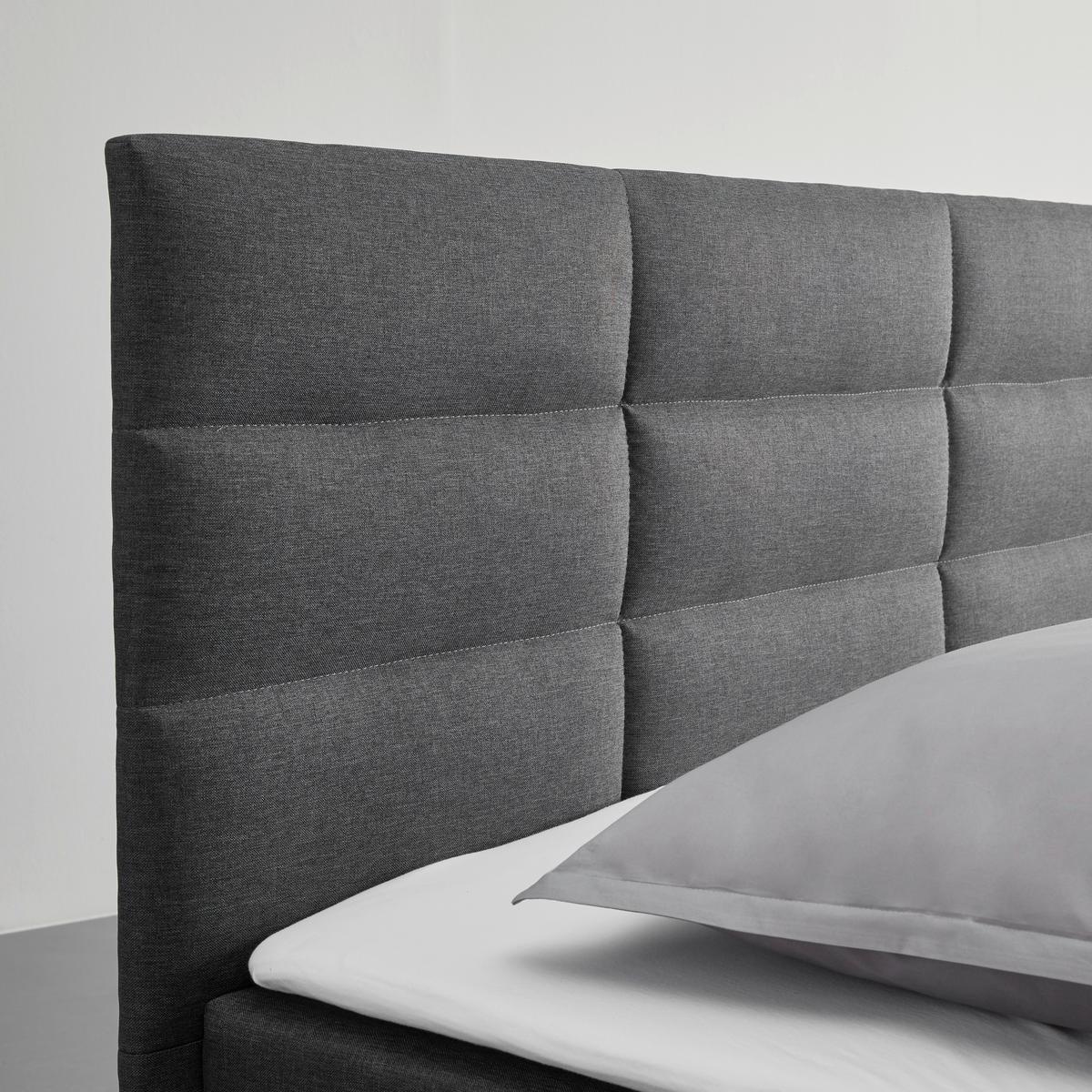 Boxspring Ágy Lisa - sötétszürke, Modern, faalapú anyag/textil (140/200cm) - Bessagi Home