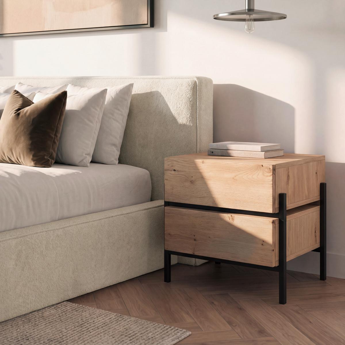 Familienpolsterbett Serena Elfenbein ca. 270x200 cm - Elfenbein/Schwarz, MODERN, Holz/Kunststoff (270/200cm) - Bessagi Home