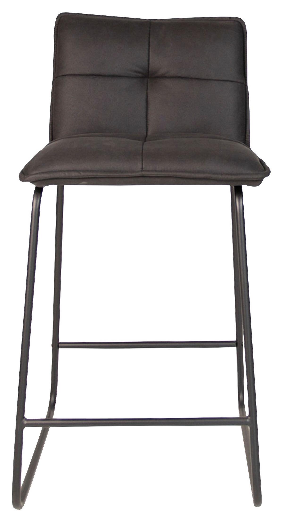 Barhocker-Set Jeremy 2er-Set ca. 44x87 cm Anthrazit - Anthrazit/Schwarz, KONVENTIONELL, Textil/Metall (44/87/50cm) - MID.YOU