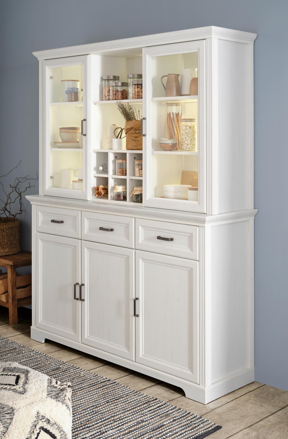 Nastavek Komode Marilou, Barva Pinije, Led-Osvetlitev - barve pinije, Romantika, kovina/leseni material (166/103/42cm) - Zandiara