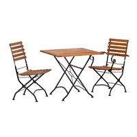 Gartengarnitur Lindau Akazie Echtholz/Metall 3-tlg. - Anthrazit/Akaziefarben, Basics, Holz/Metall (80/75/80cm) - Gardenson