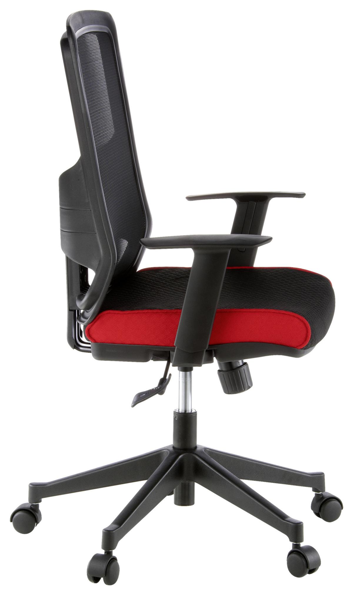 Pisarniški Stol Lavita, Črna, Rdeča - rdeča/črna, Moderno, umetna masa/tekstil (57/113/44cm) - MID.YOU