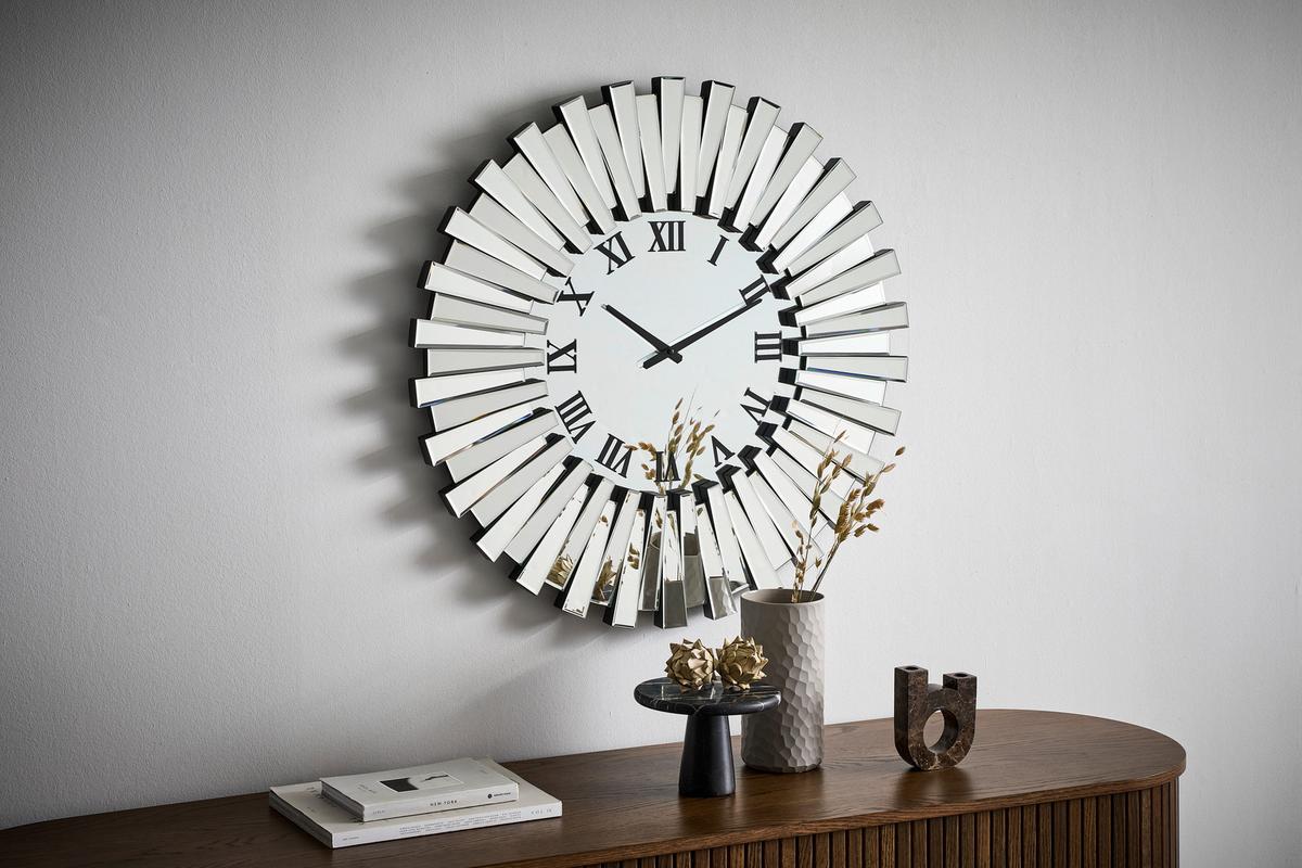 ZEGAR ŚCIENNY RÓŻA - przejrzysty, Design, materiał drewnopochodny/szkło (80/80/2,4cm) - MID.YOU