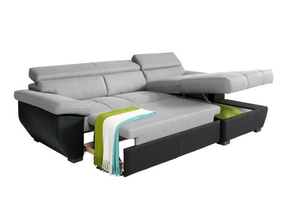Wohnlandschaft Speedway in Grau mit Bettfunktion - Schwarz/Grau, KONVENTIONELL, Kunststoff/Textil (267/79/170cm) - Mömax