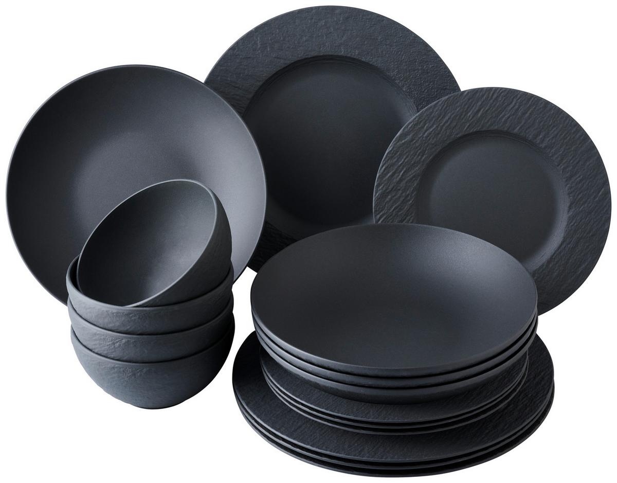 SERWIS OBIADOWO-ŚNIADANIOWY MANUFACTURE ROCK VILLEROY&BOCH - czarny, Design, ceramika - Villeroy & Boch