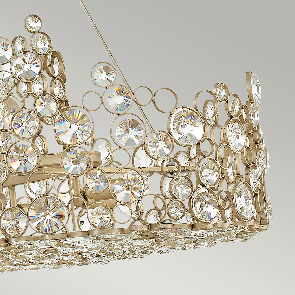 Luster Anya - srebrne boje, Konvencionalno, staklo/metal (101.6/61/41cm) - Elstead Lighting