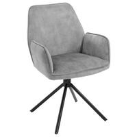 Armlehnstuhl Ottawa Grau/Schwarz - Schwarz/Grau, Modern, Textil/Metall (60/89/64cm) - Premium Living