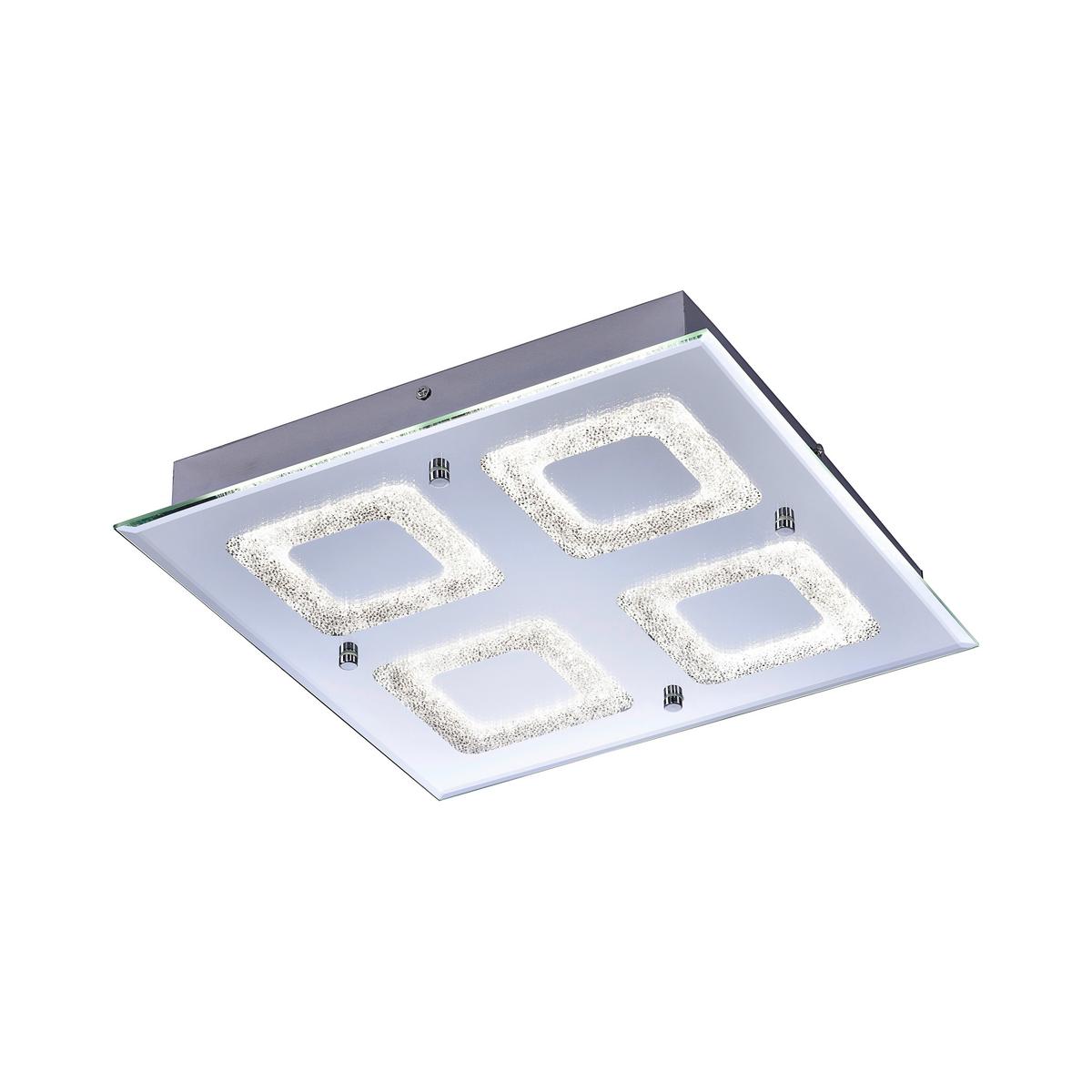 LED-Deckenleuchte Lisa max. 24 Watt - Chromfarben, KONVENTIONELL, Glas/Metall (36/36/6,3cm)
