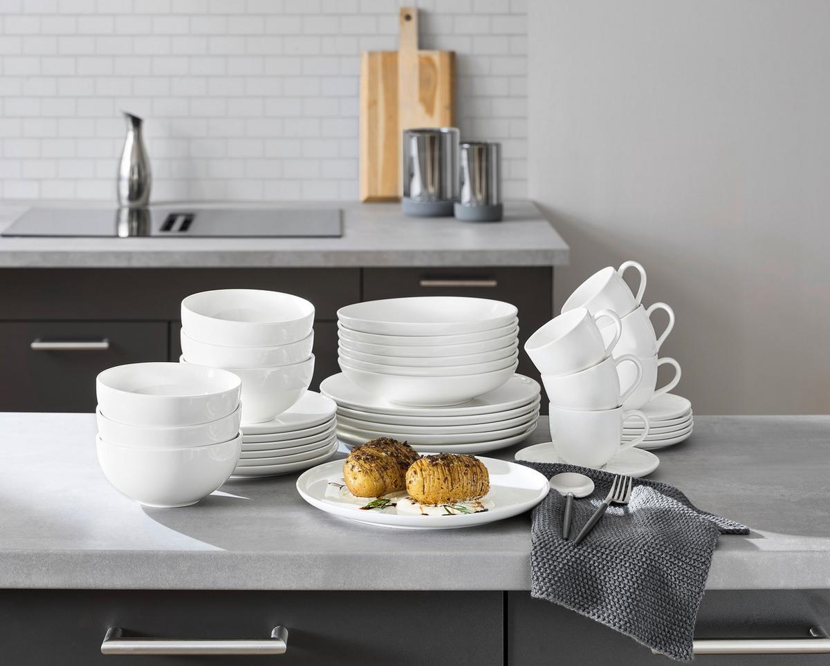 SERWIS OBIADOWO-ŚNIADANIOWY SKAGEN - biały, Design, ceramika - Ritzenhoff Breker