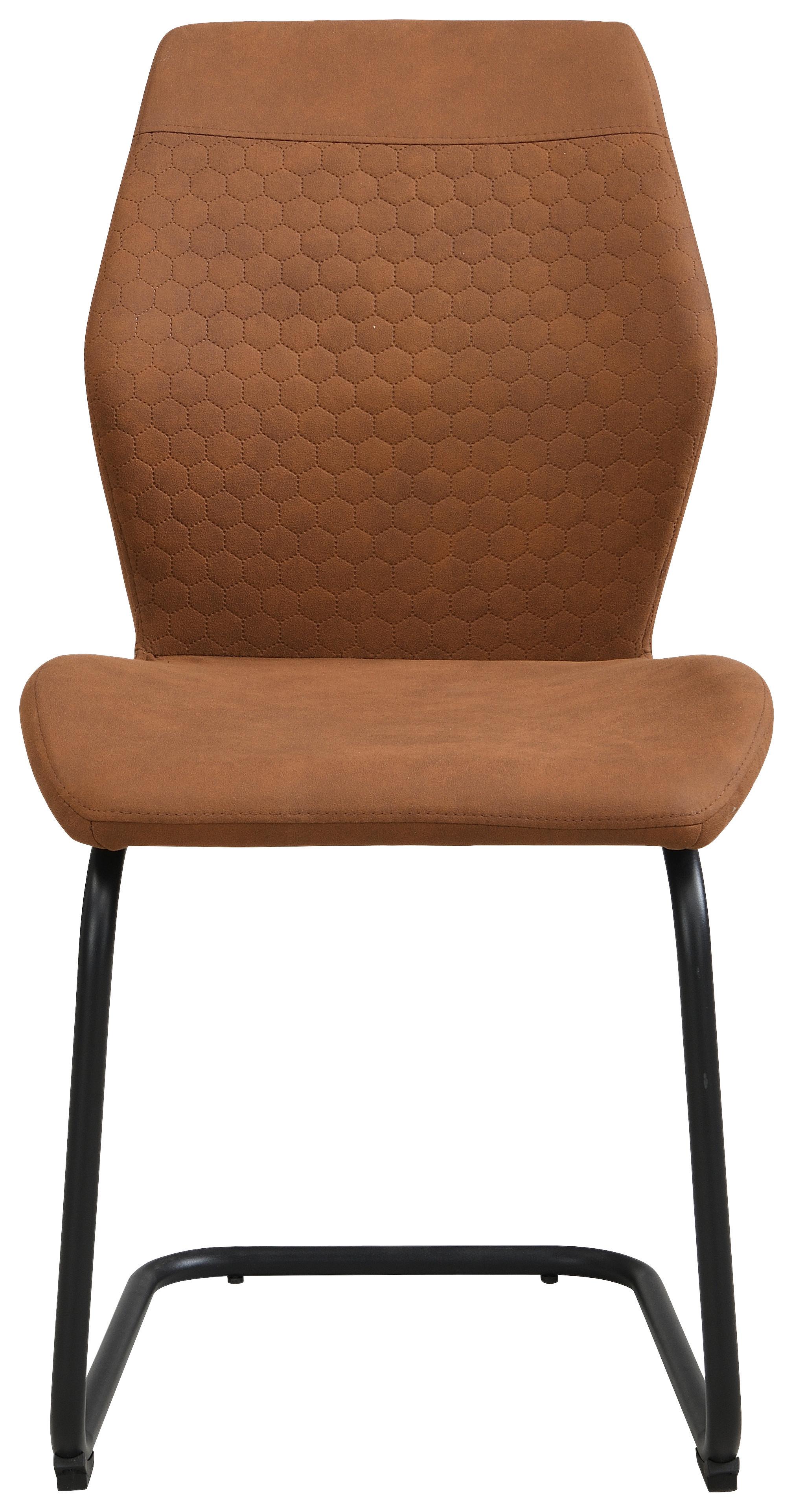 SCHOMMELSTOEL ANIKA - Bruin/Zwart, Modern, Textiel/Metaal (49/91/59cm) - Mömax