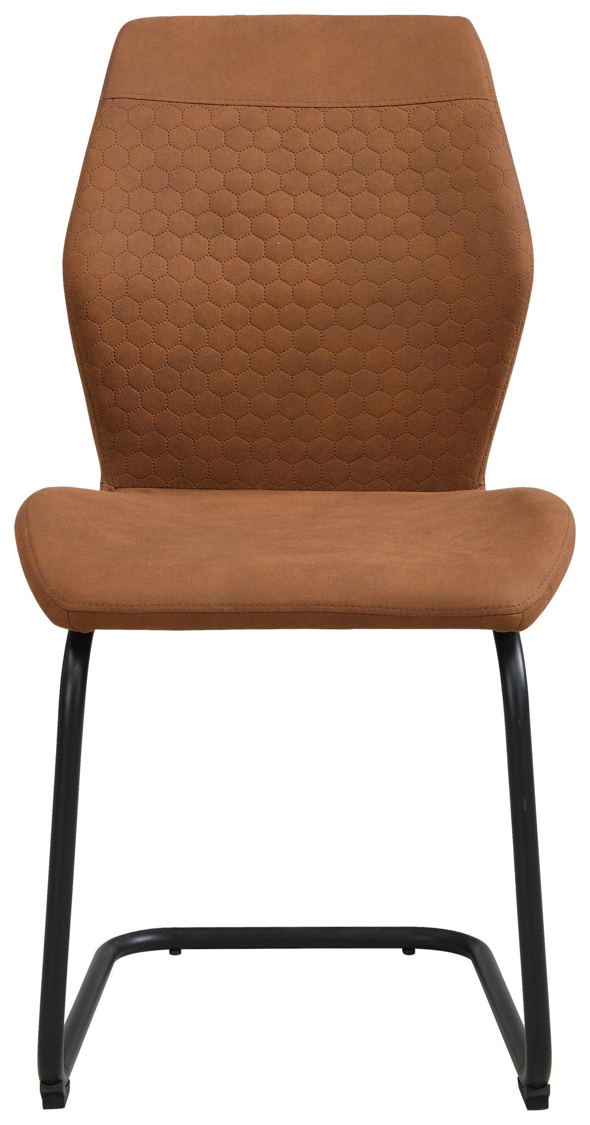 Schwingstuhl Anika Braun/schwarz - Schwarz/Braun, Modern, Textil/Metall (49/91/59cm) - Mömax