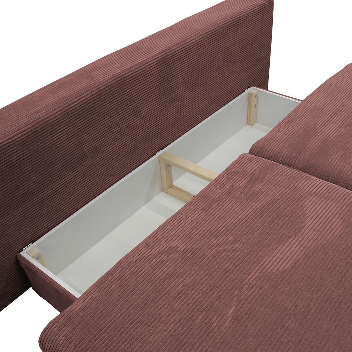 Canapea extensibila FIORE - roz antic, Design, textil (202/85/99cm) - Modern Living