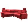 Ecksofa Parole Rot Struktur + USB-Anschluss - Wildeiche/Rot, KONVENTIONELL, Holz/Textil (238/241cm) - Livetastic