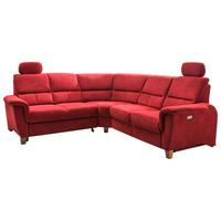 Ecksofa Parole Rot Struktur + USB-Anschluss - Wildeiche/Rot, KONVENTIONELL, Holz/Textil (238/241cm) - Livetastic