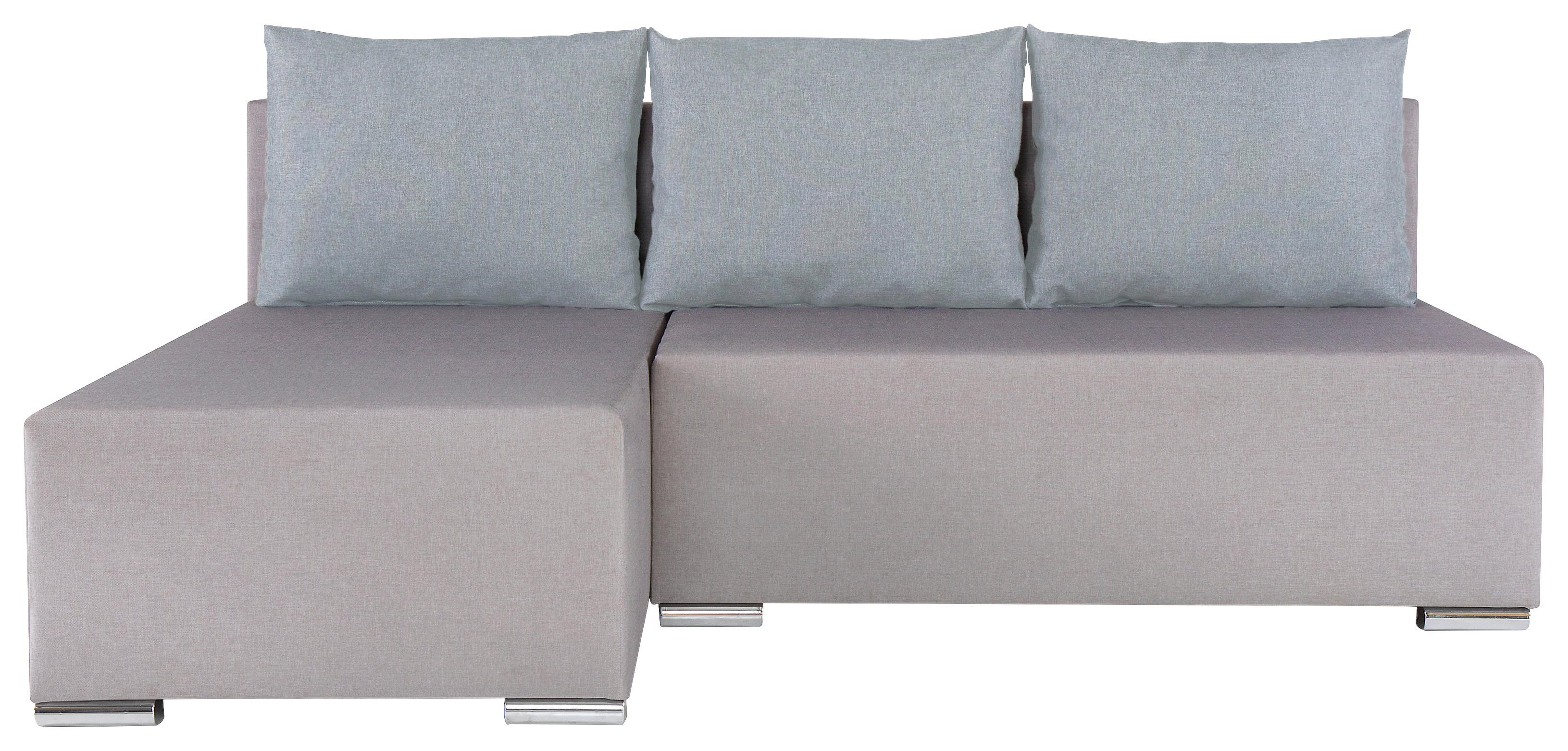 Sedežna Garnitura Lena, Siva, Z Ležiščem In Predalom - srebrne barve/temno siva, Moderno (190/129cm) - Based