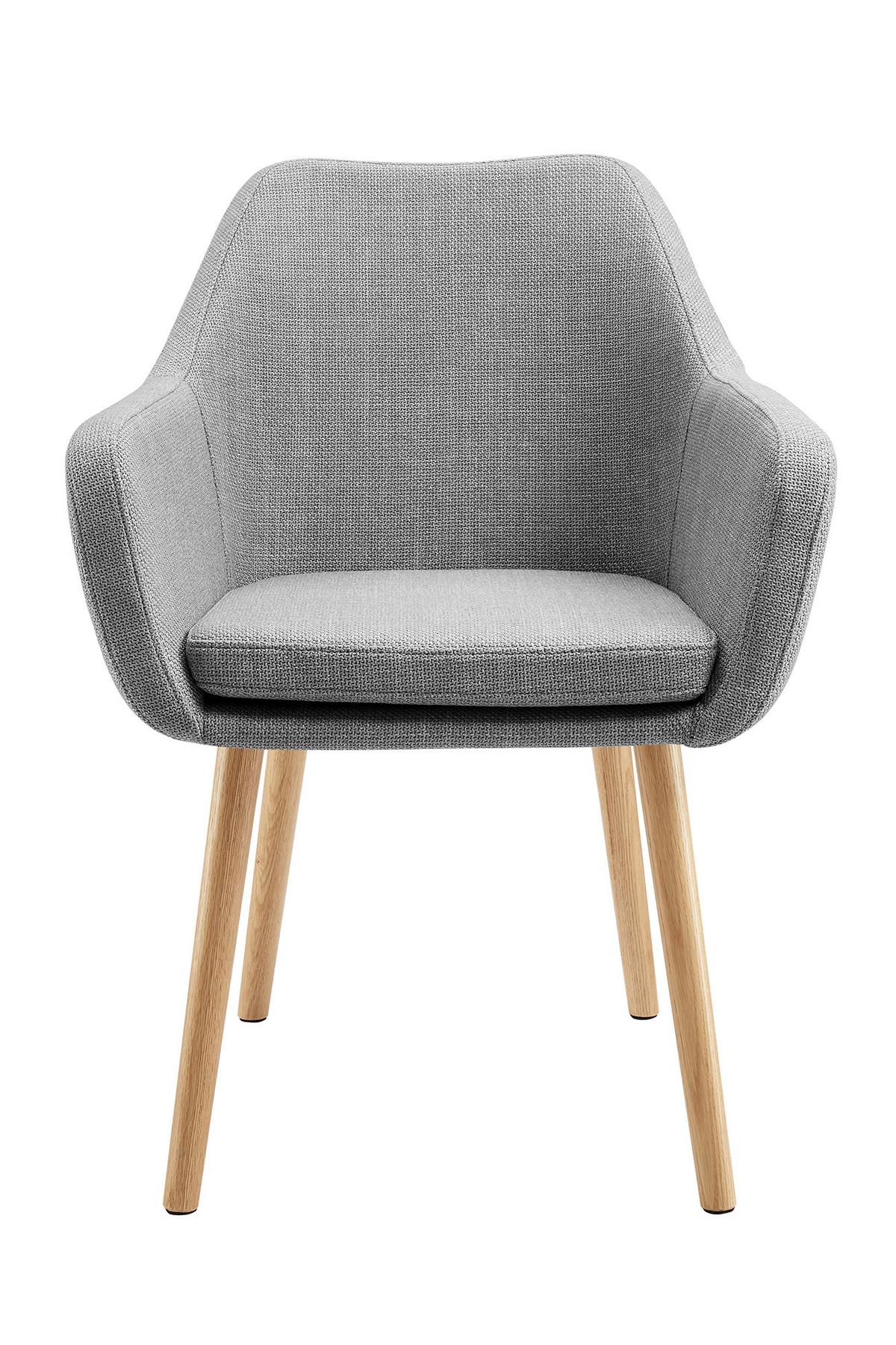 Naslanjač Holz, Svetlo Siva - naravne barve/svetlo siva, Moderno, tekstil/les (62/84/60cm) - Livetastic