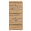 Noćni Stolić Mars 5l - hrast Artisan/boje aluminija, Basics, drvni materijal/metal (40/84/40cm) - Modern Living