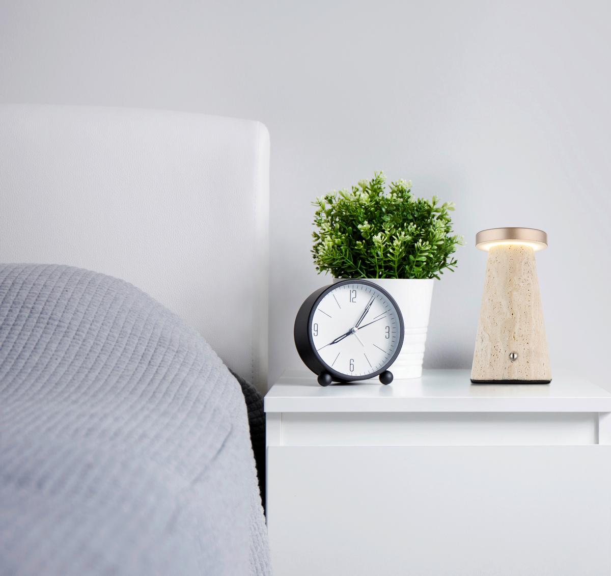 Stolna Punjiva Svjetiljka Adina - bijela/siva, Design, kamen/metal (9/16cm) - Globo