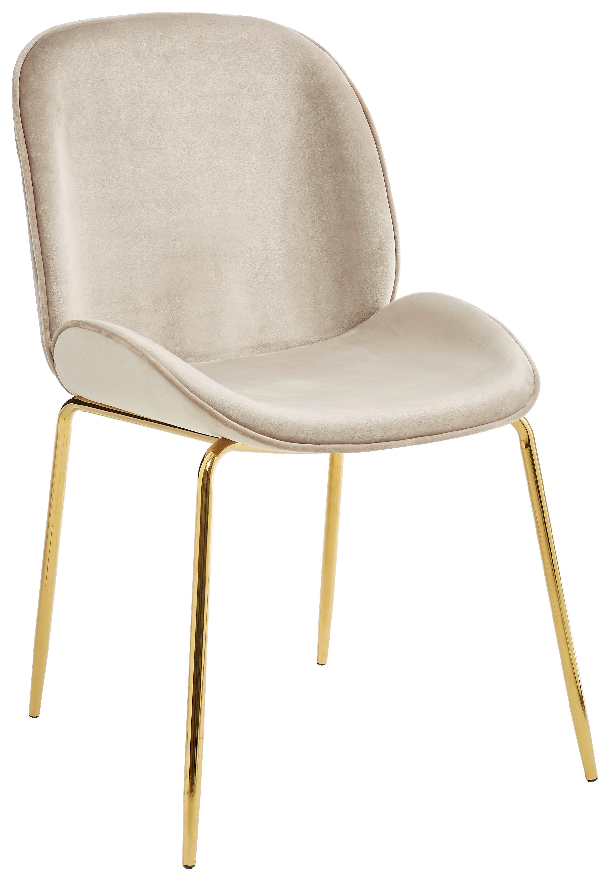 KRZESŁO ADRIANO -TREND- - kolor złoty/taupe, Trend, metal/tkanina (46/86/60cm) - Livetastic