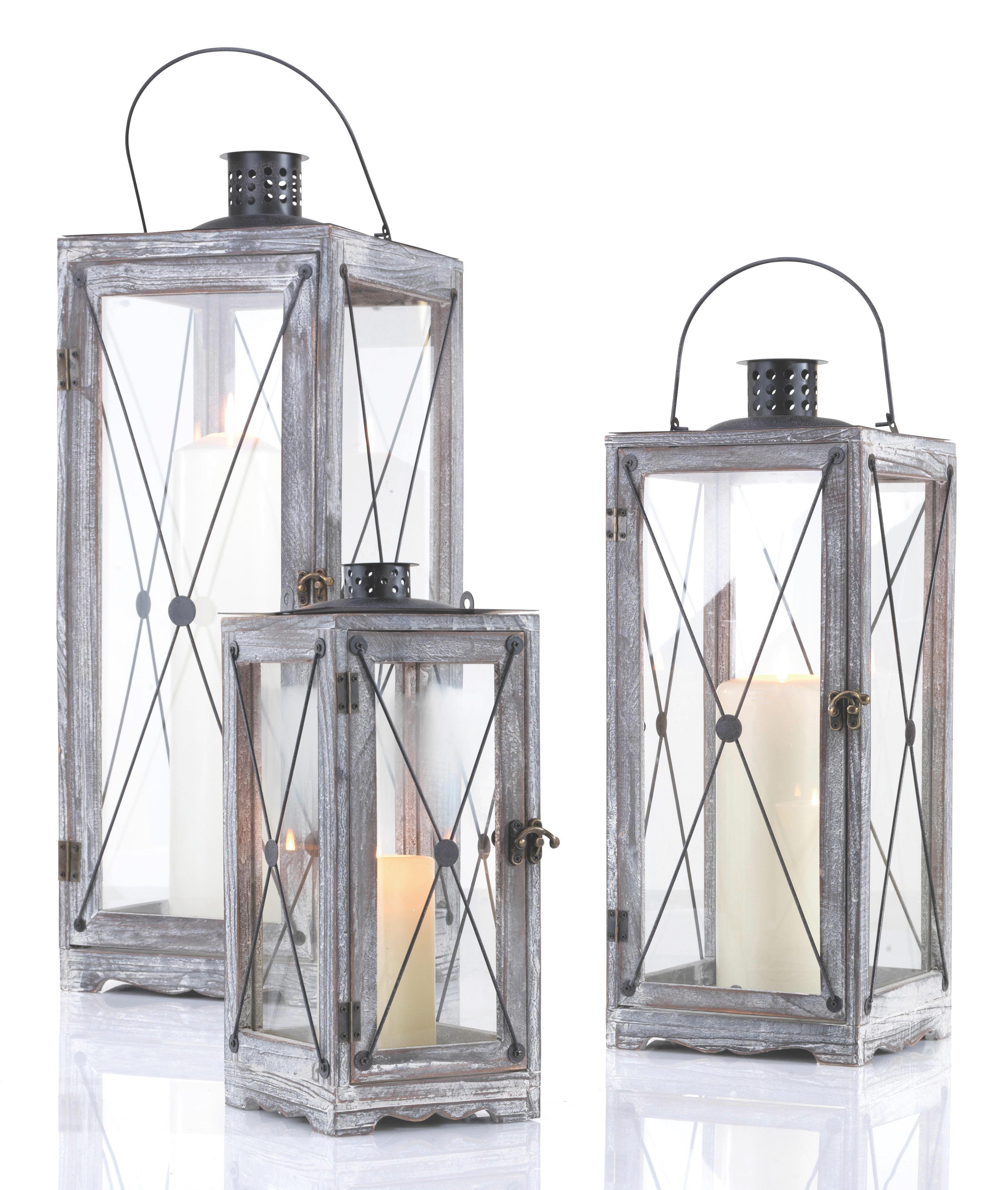 Laterne Luna Braun/Schwarz - Schwarz/Braun, ROMANTIK / LANDHAUS, Glas/Holz (19,5/49/19,5cm) - Mömax modern living