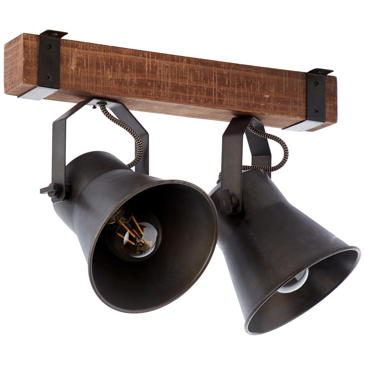 Deckenleuchte Plow in Schwarz max. 10 Watt - Schwarz, Design, Holz/Metall (40/24cm) - Brilliant