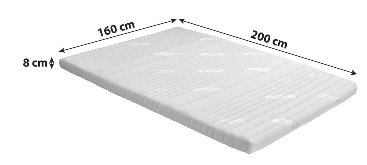 Topper Gelfeel Top ca. 160x200 cm - Weiß, Basics, Textil (160/200cm) - Livetastic