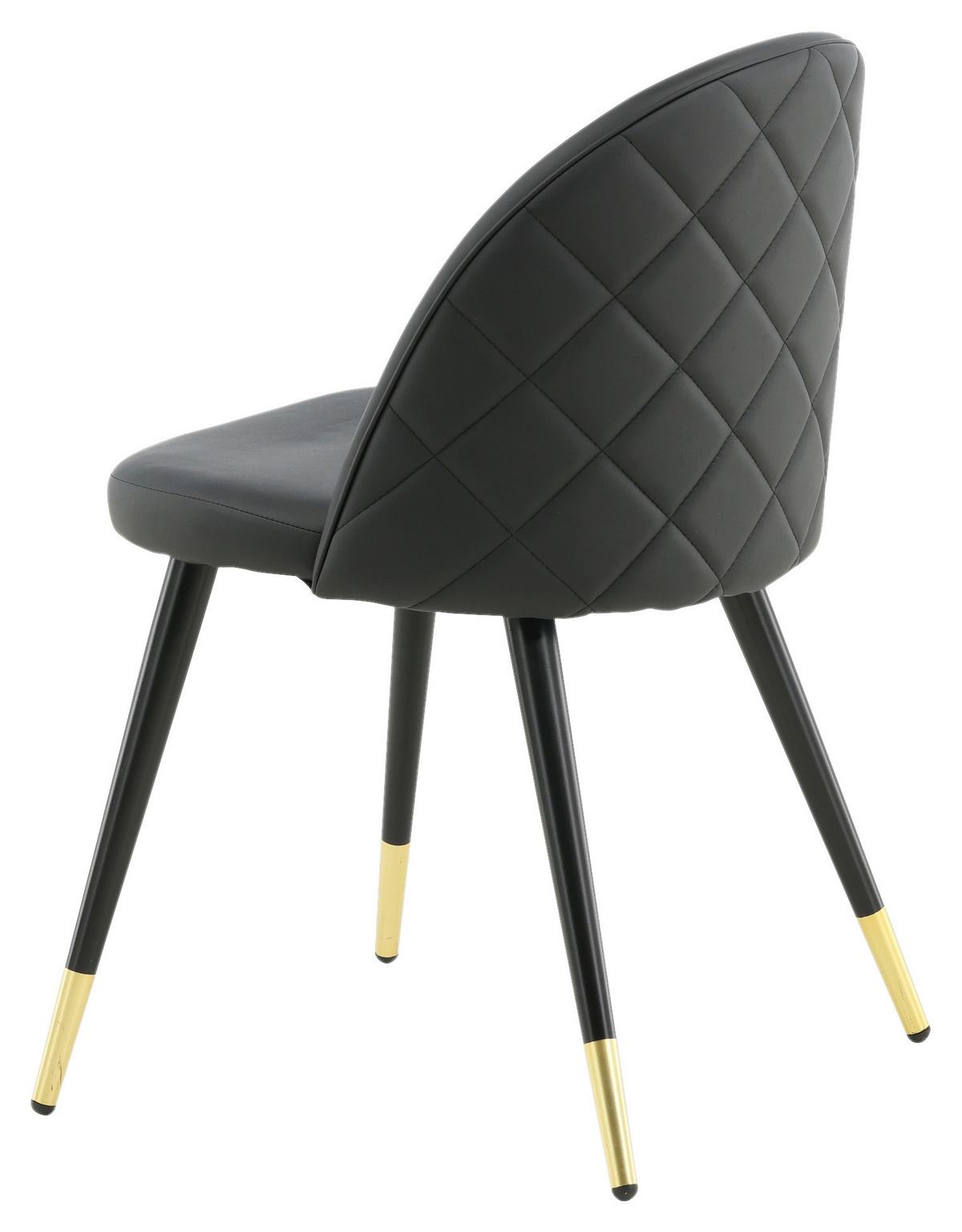 Stuhl Set Velvet VELVET - Schwarz, Design, Textil/Metall (50/77/48cm) - Livetastic