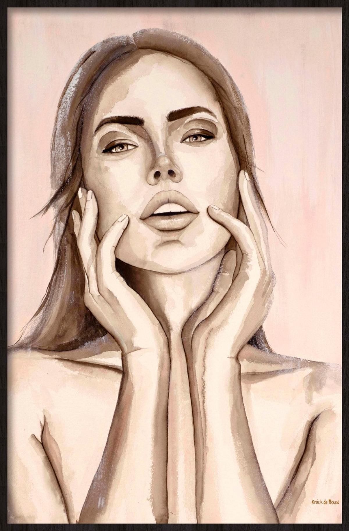 BILD STL-DE-ROUW-001-80X120-AKVELT- - Altrosa/Schwarz, Basics, Holz/Kunststoff (80/120/10cm)