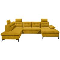 Wohnlandschaft Durban U ca. 218x324x170 cm Gelb - Gelb/Schwarz, KONVENTIONELL, Kunststoff/Textil (218/324/170cm) - MID.YOU