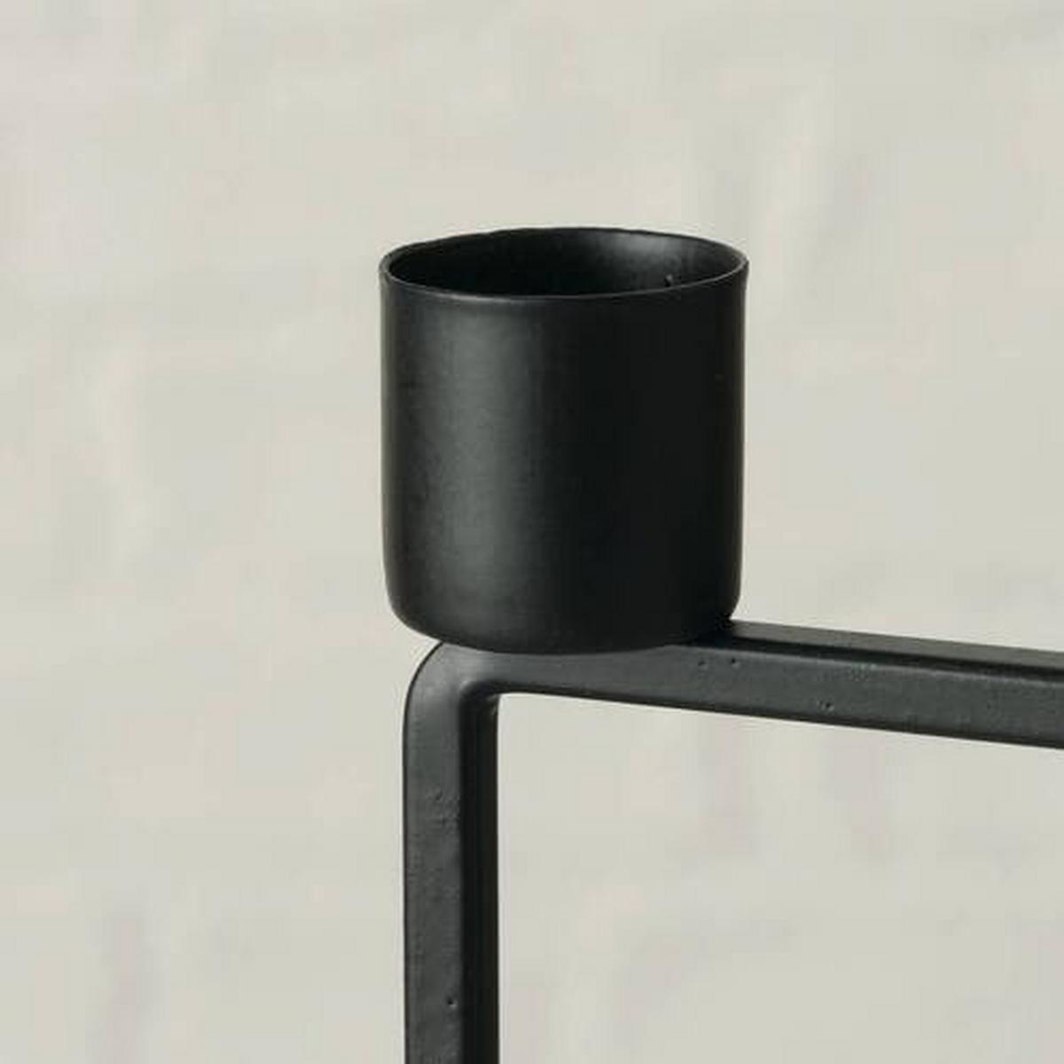 Hengergyertyatartó Karos - fekete, Basics, fém (15/17/15cm) - Modern Living