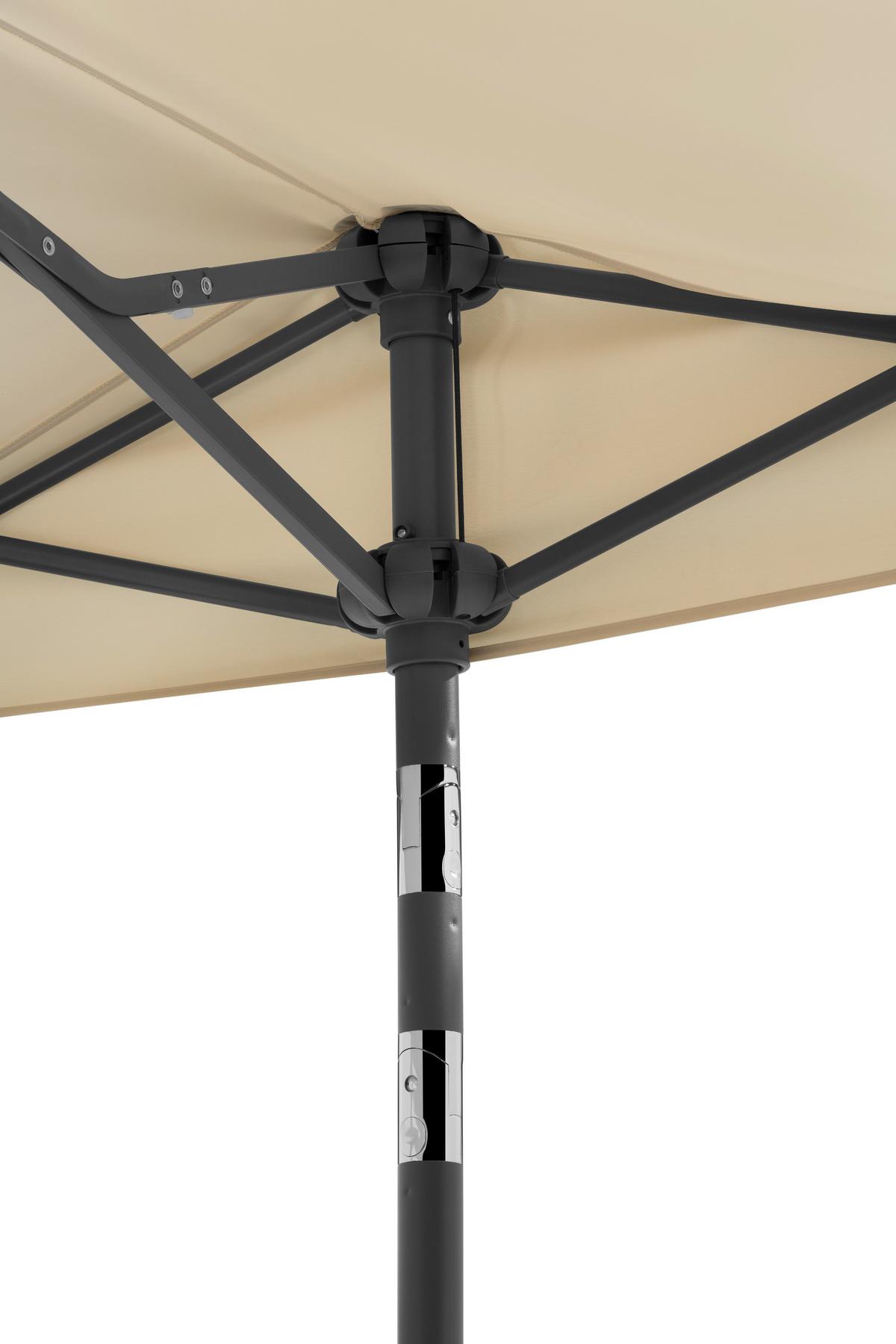 Ampelschirm Salerno Mezza ca.150x228x150cm Naturfarben - Anthrazit/Naturfarben, Basics, Textil/Metall (150/228/150cm) - Schneider