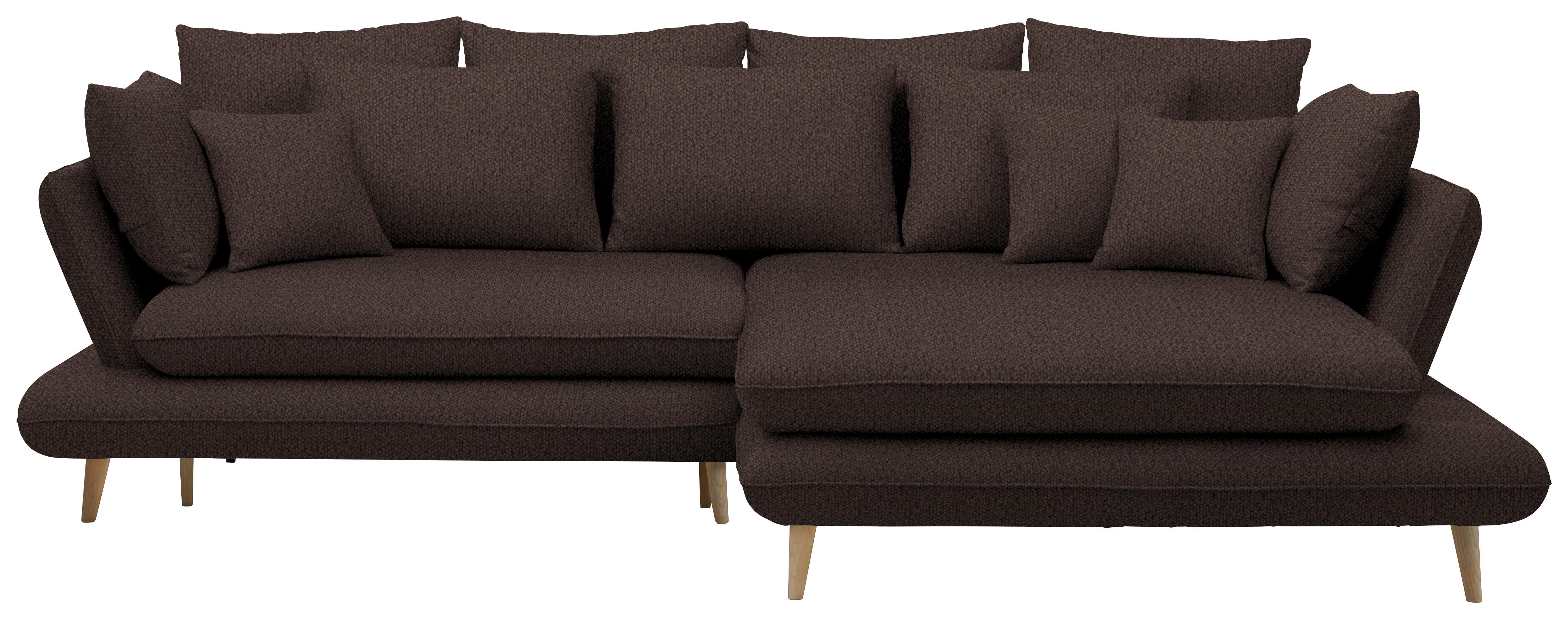 Ecksofa Monte Dunkelbraun - Dunkelbraun/Naturfarben, ROMANTIK / LANDHAUS, Holz/Textil (283/181cm) - Based