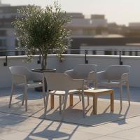 Gartenstuhl-Set Giethoorn 4er- Set ca. 77,5x54,5 cm Hellgrau - Hellgrau, Basics, Kunststoff (77,5/54,5/55cm) - Gardenson